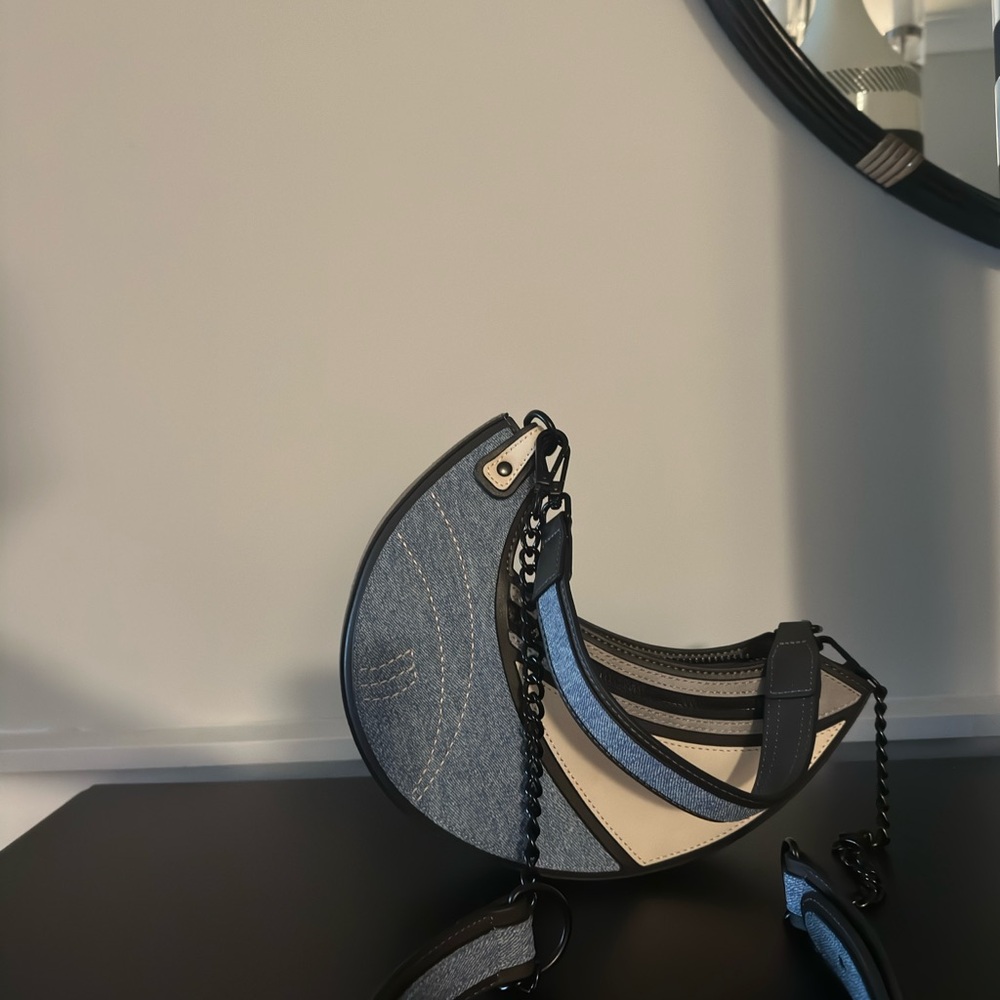 Stylish Denim and Cream Women's Bag - Picture 5 of 7